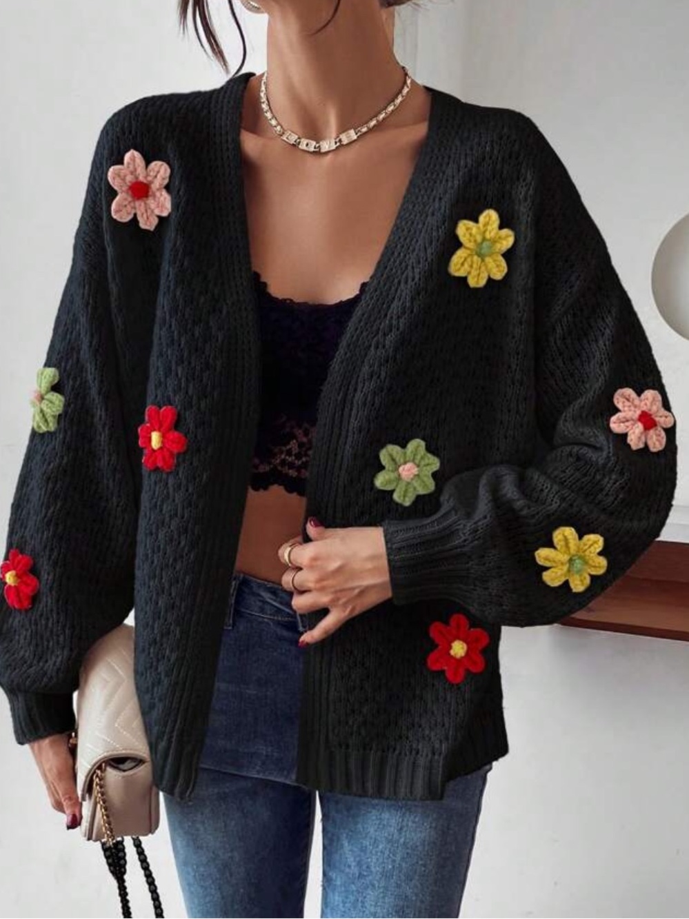 Floral Knit Cardigan
